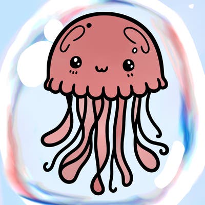 cute jellyfish no background
