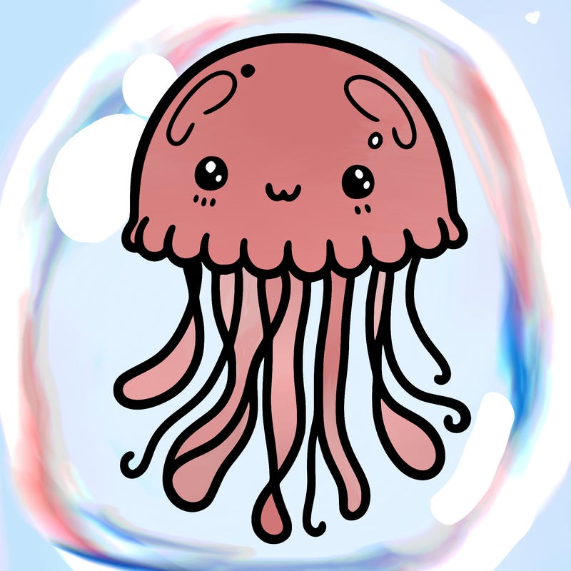 cute jellyfish no background