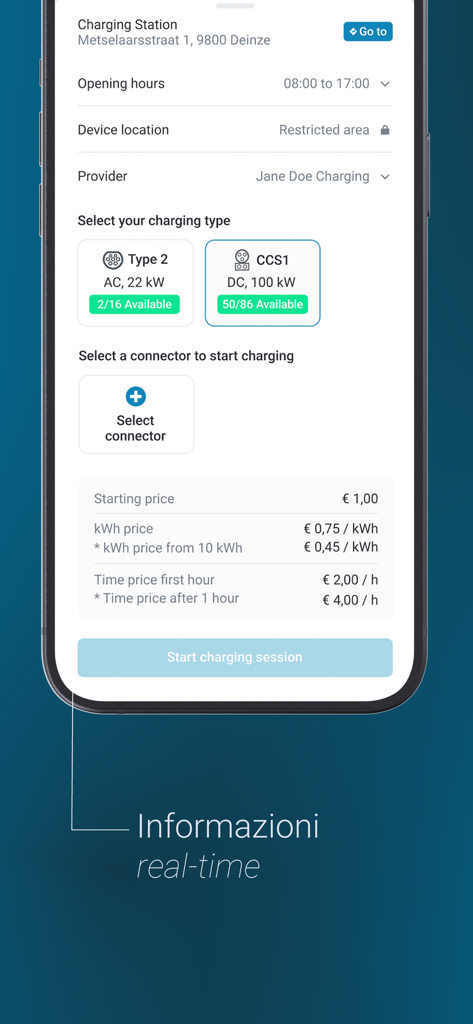 EMOBITALY - Real-time EV charging station details and pricing information on the EMOBITALY app