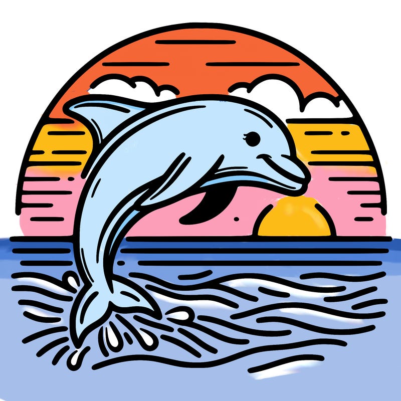 dolphin in a sunset