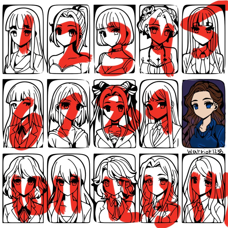 girls that look diffrent anime