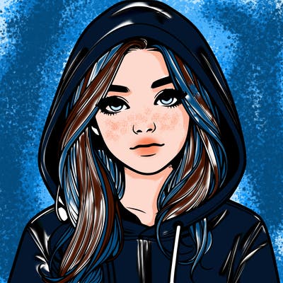 realistic girl with a hoodie