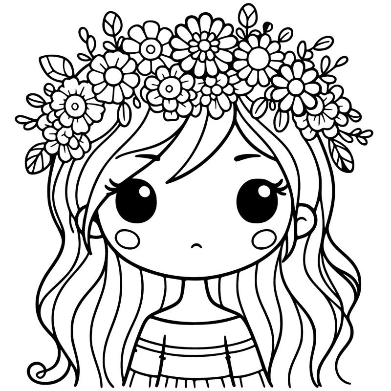 girl with flowers crown
