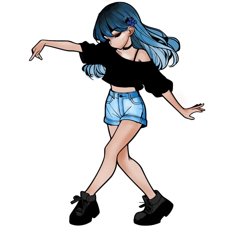 realistic girl danceing