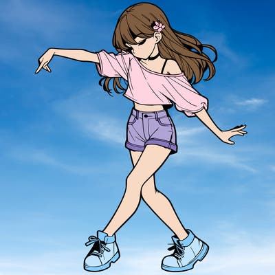 realistic girl danceing