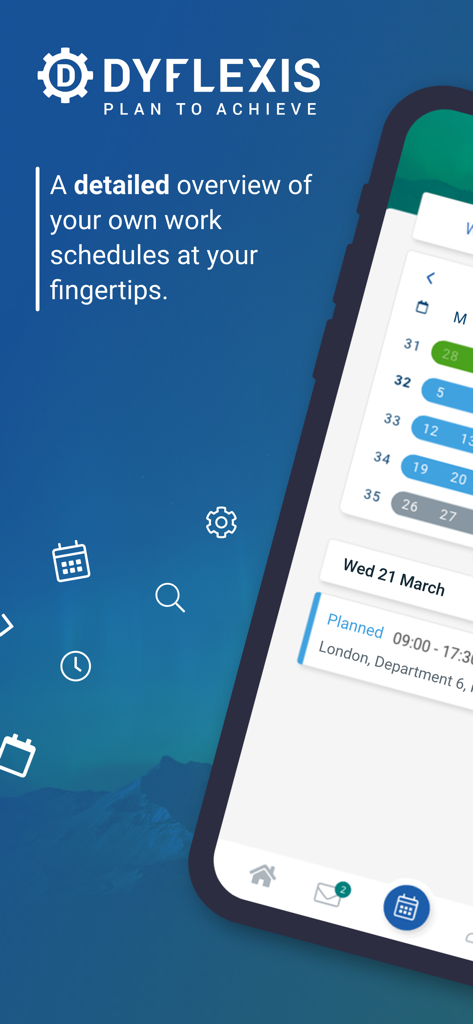 Dyflexis - Dyflexis app interface displaying a detailed work schedule for employees