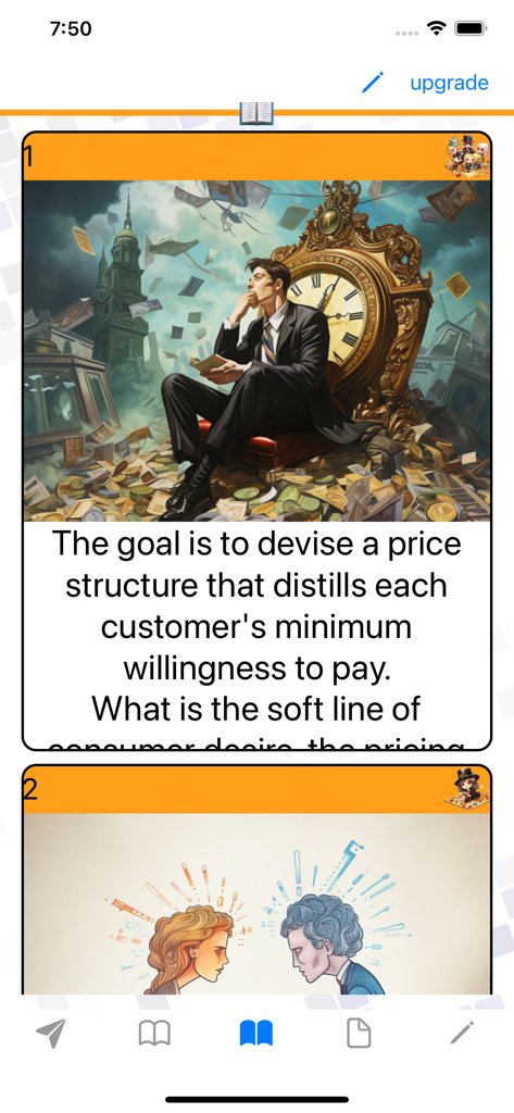 Psychology: Behavioral Pricing - Interfaccia educativa dell'app Psicologia Prezzi Comportamentali che mostra una lezione sulla struttura dei prezzi e sul comportamento dei consumatori