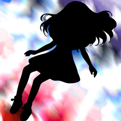 realistic girl floating