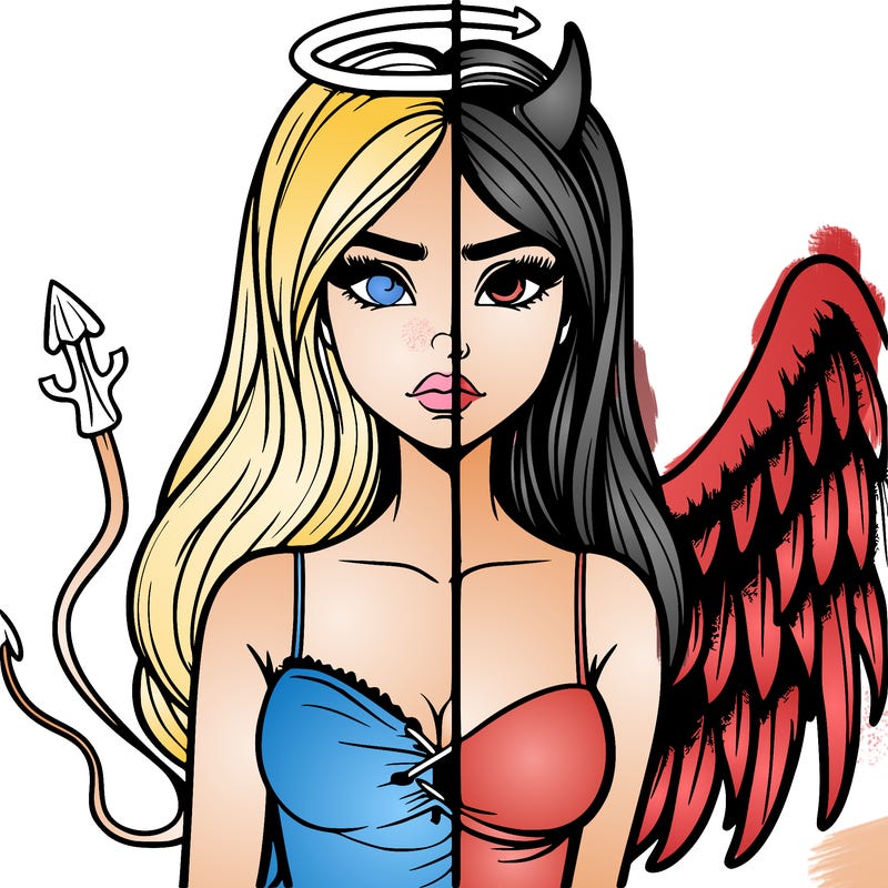 devil vs angel realistic girl