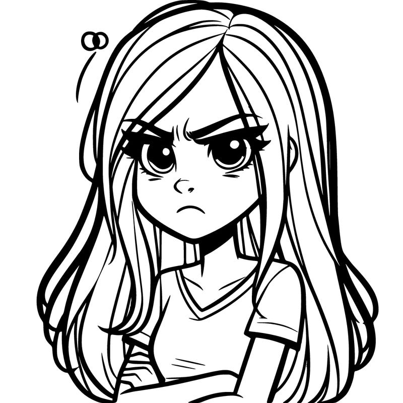 teenage girl grumpy