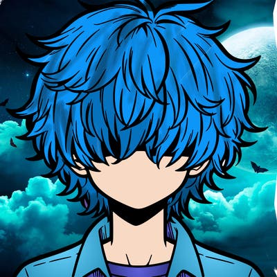 manga boy fluffy hair covering his eyes