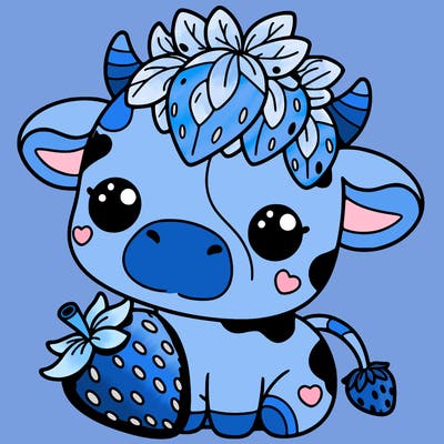 cute strawberry cow