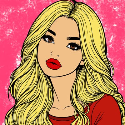 realistic girl with hair on her hair and lips