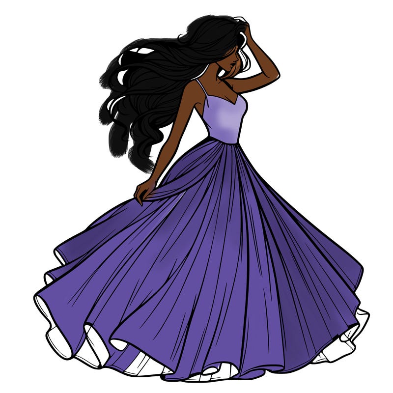 realistic woman with dress flowing in the wind