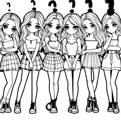 a group of girls realistic