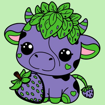 cute strawberry cow