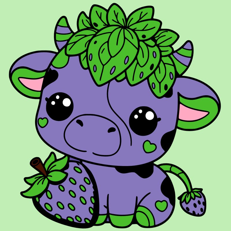 cute strawberry cow