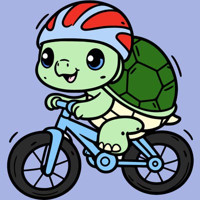 turtle on a bike