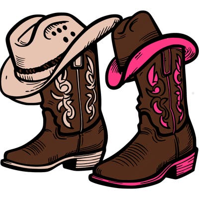 cowboy boots and hat