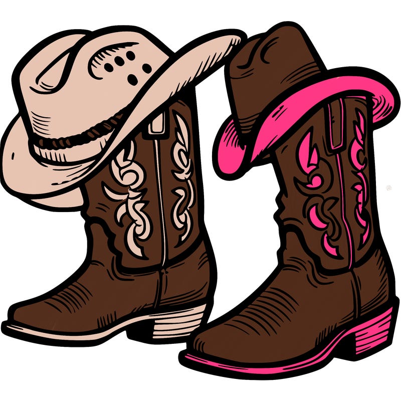 cowboy boots and hat