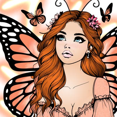 butterfly fairy realistic girl