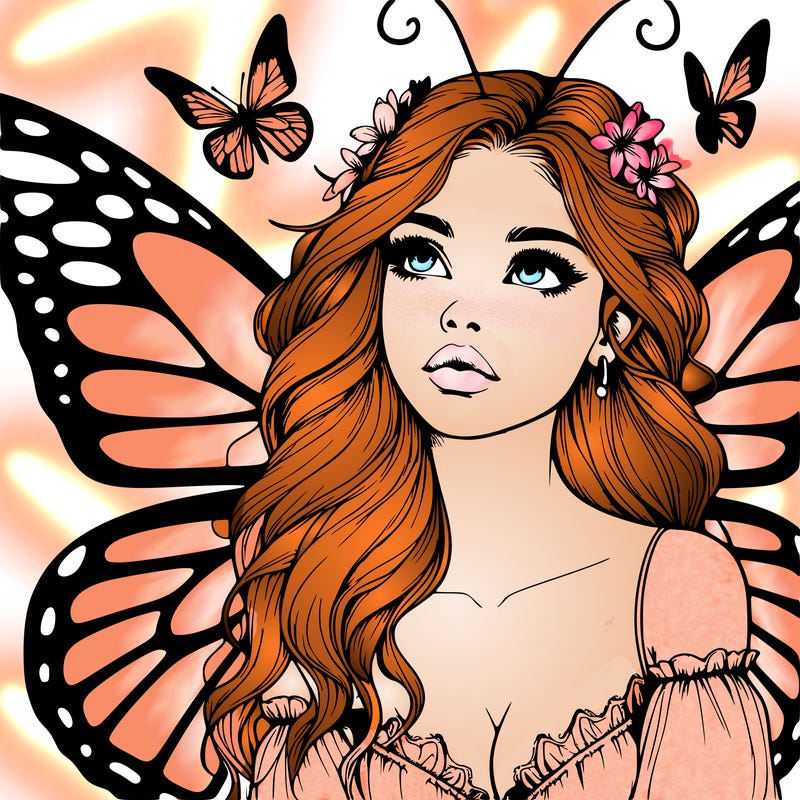 butterfly fairy realistic girl