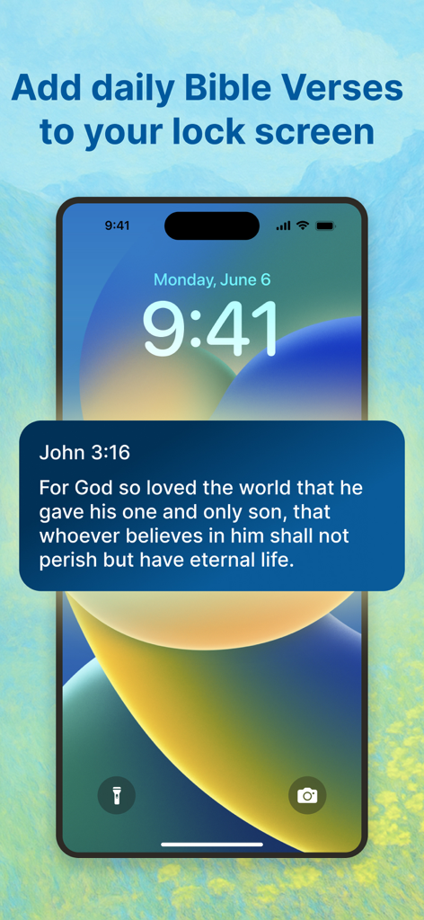 Creed: Bible Chat & Companion - Creedアプリからの毎日の聖句通知を示す携帯電話のロック画面