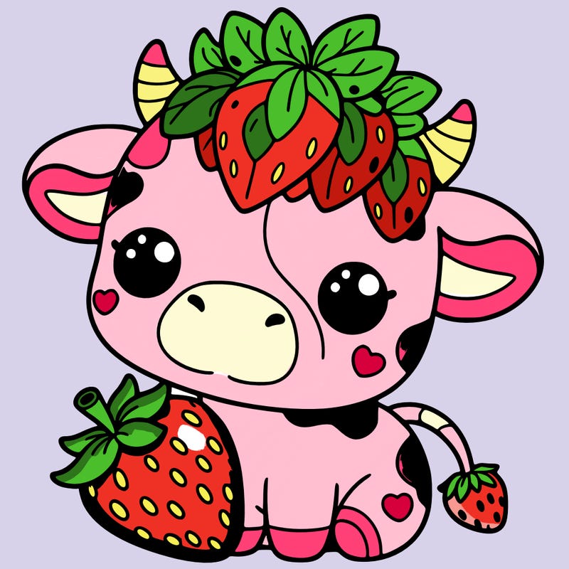 cute strawberry cow