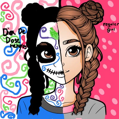 realistic girl with braids