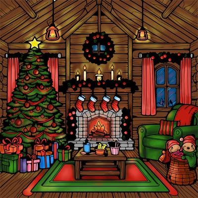 christmas house interior