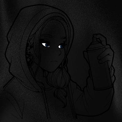 a realistic girl, spray painting