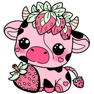 cute strawberry cow
