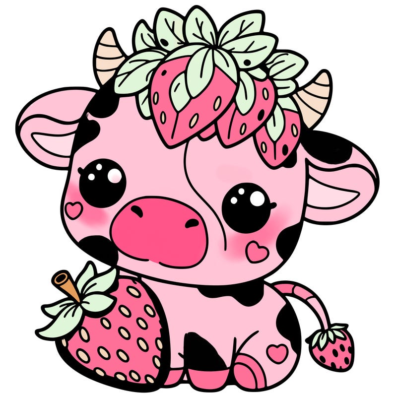 cute strawberry cow
