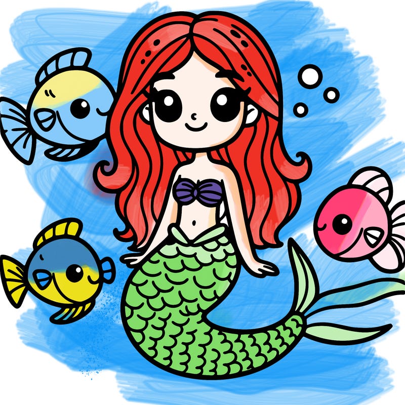 mermaid with fish