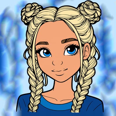 realistic girl with braids