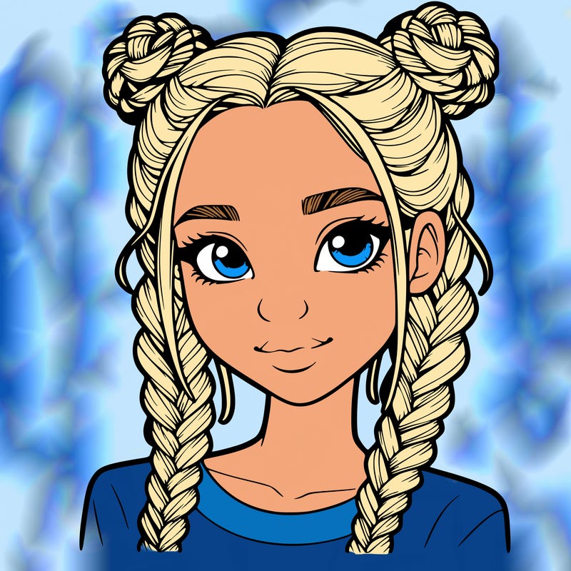 realistic girl with braids