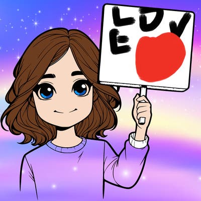 realistic girl holding up a sign