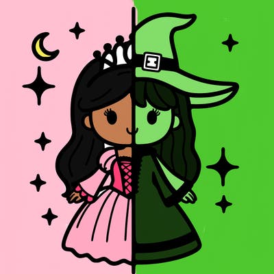 split princess and witch