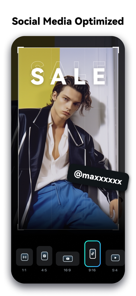 Interface de l'application Filmora pour l'optimisation du format d'image des vidéos pour les réseaux sociaux