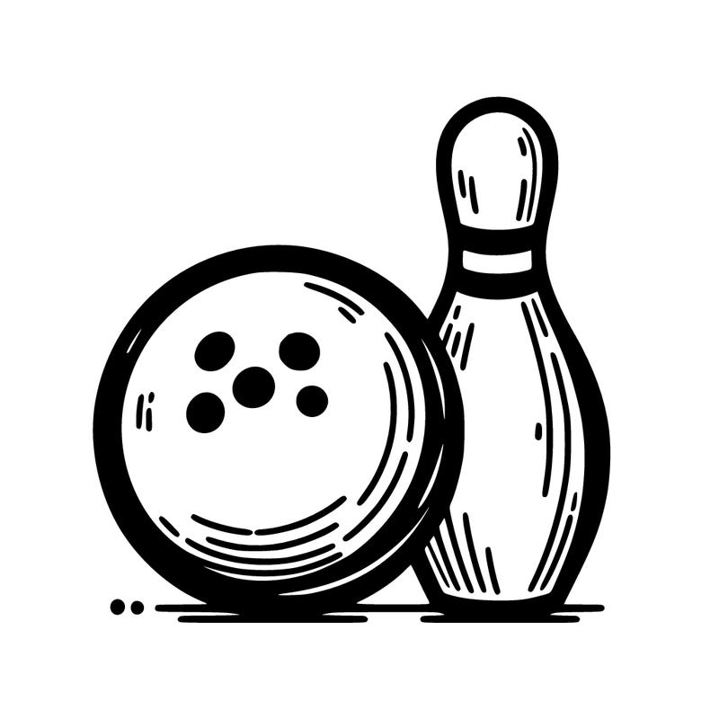 bowling. ball and pin