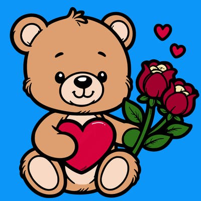 teddy bear a holding heart