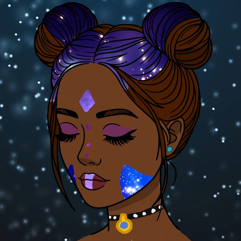 woman with hair buns