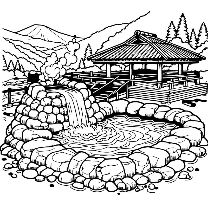 realistic hot spring