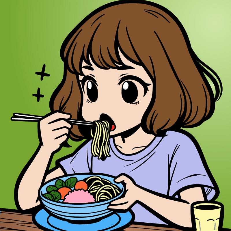a girl eating food