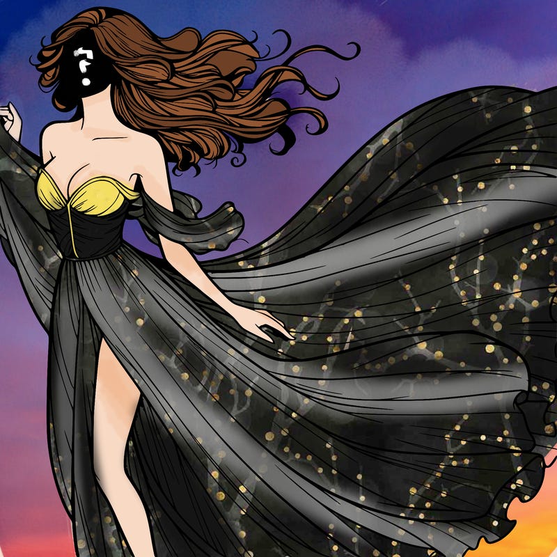 realistic woman in dress flowing the the wind