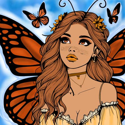 butterfly fairy realistic girl