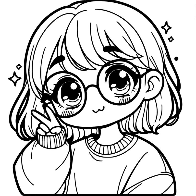 cute girl with glasses and sweatshirt