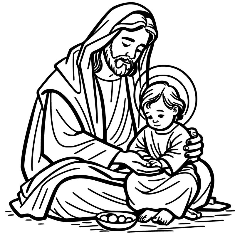 jesus taking care of a baby jesus