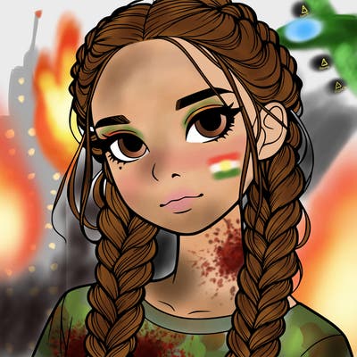 realistic girl with braids