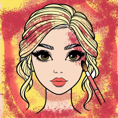 realistic person with makeup